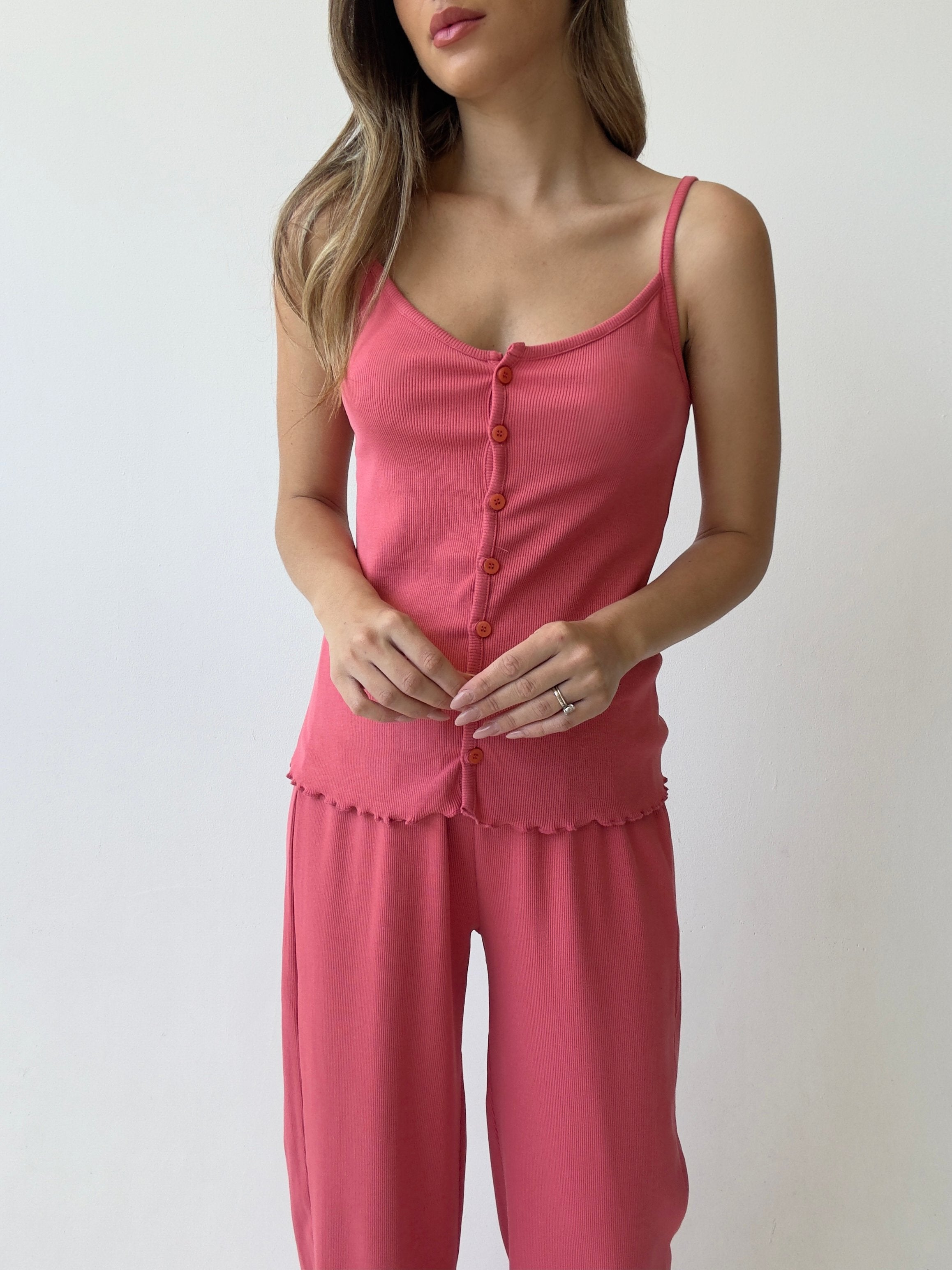 פיג׳מה פריז ריב ורוד