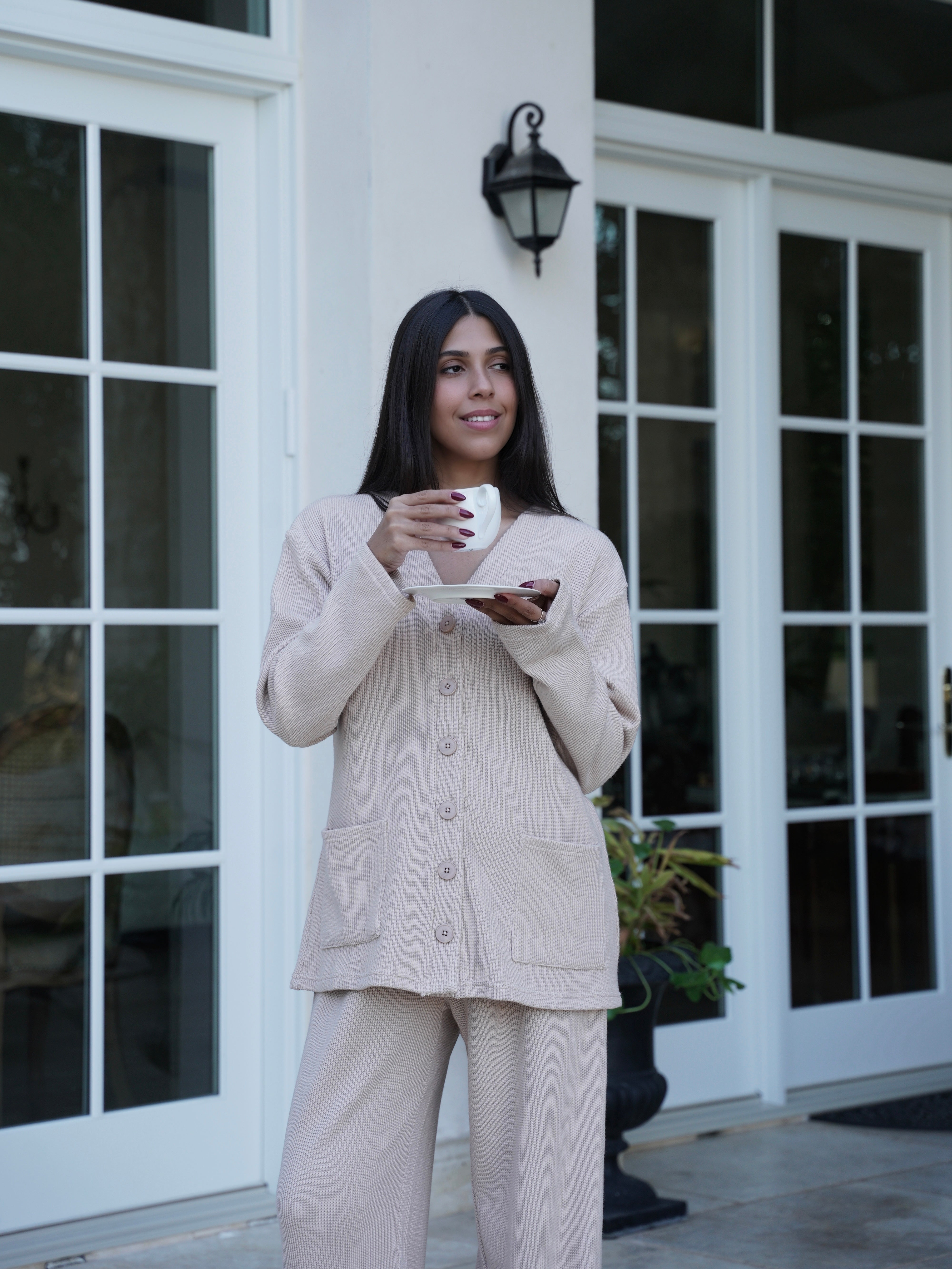 חליפת סריג הלסי חום