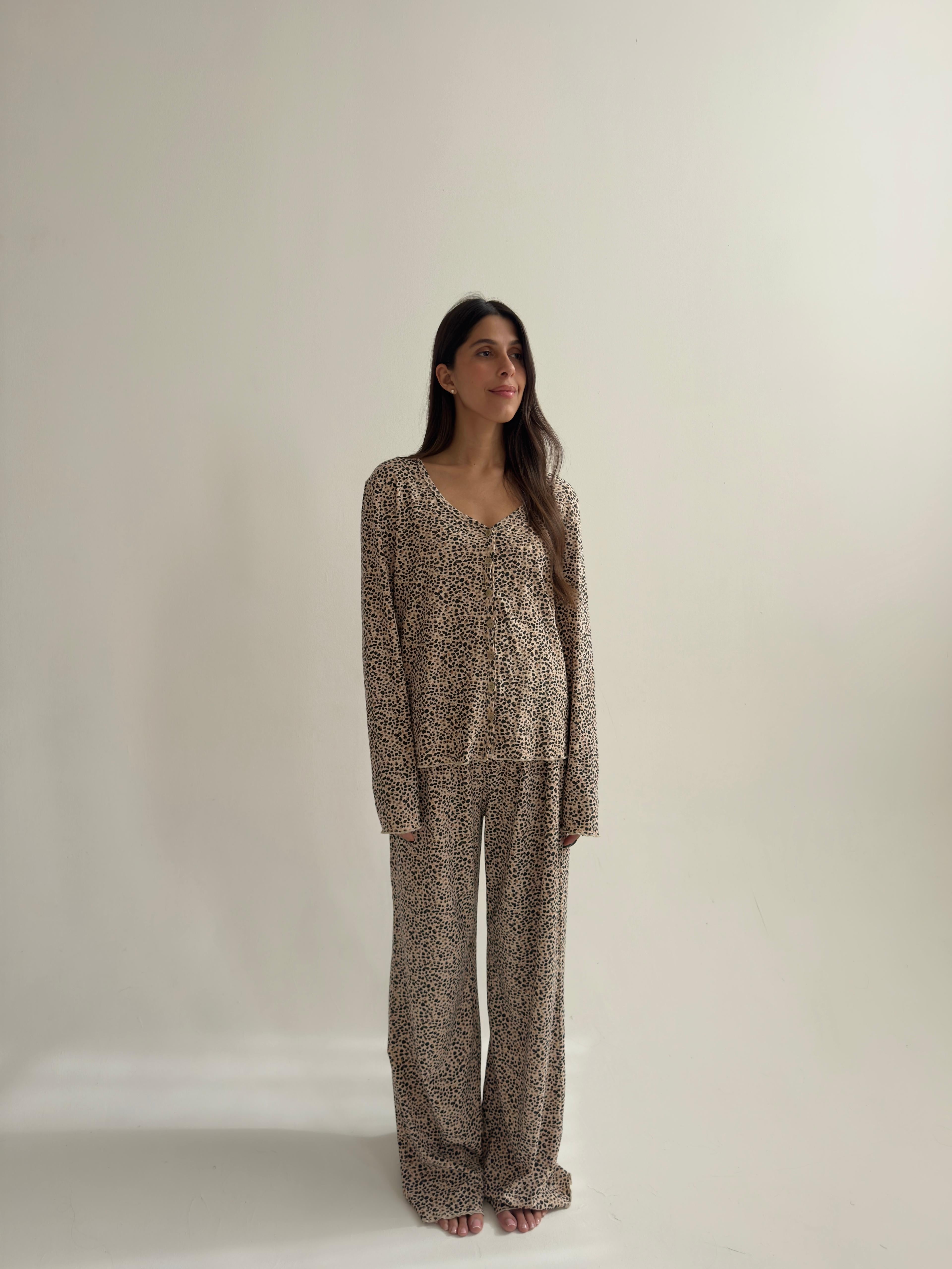 פיג׳מה דניאלה ריב מנומר כהה