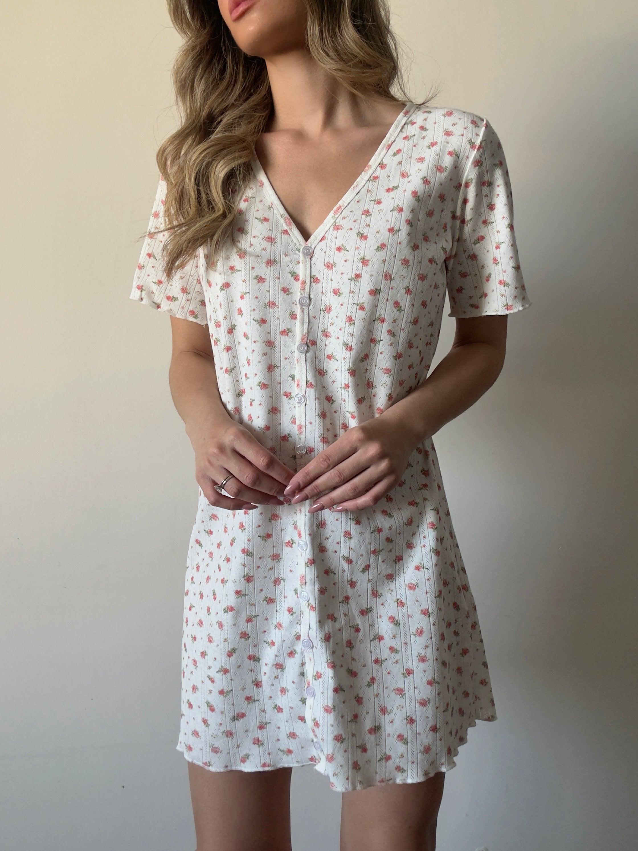 כותנת דניאלה פונטל פרחים אדומים