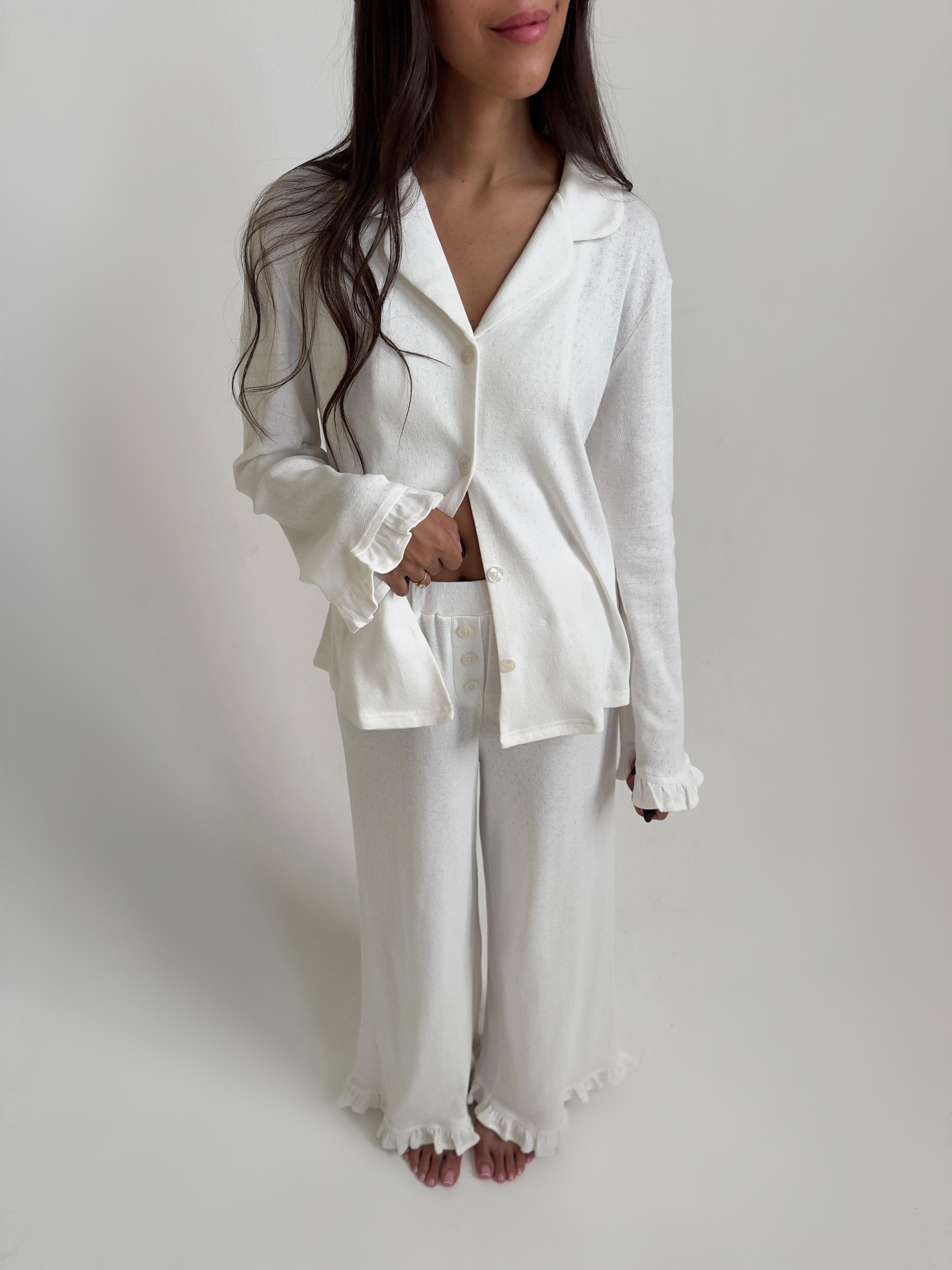 פיג׳מת ויקטוריה פונטל לבן ארוך