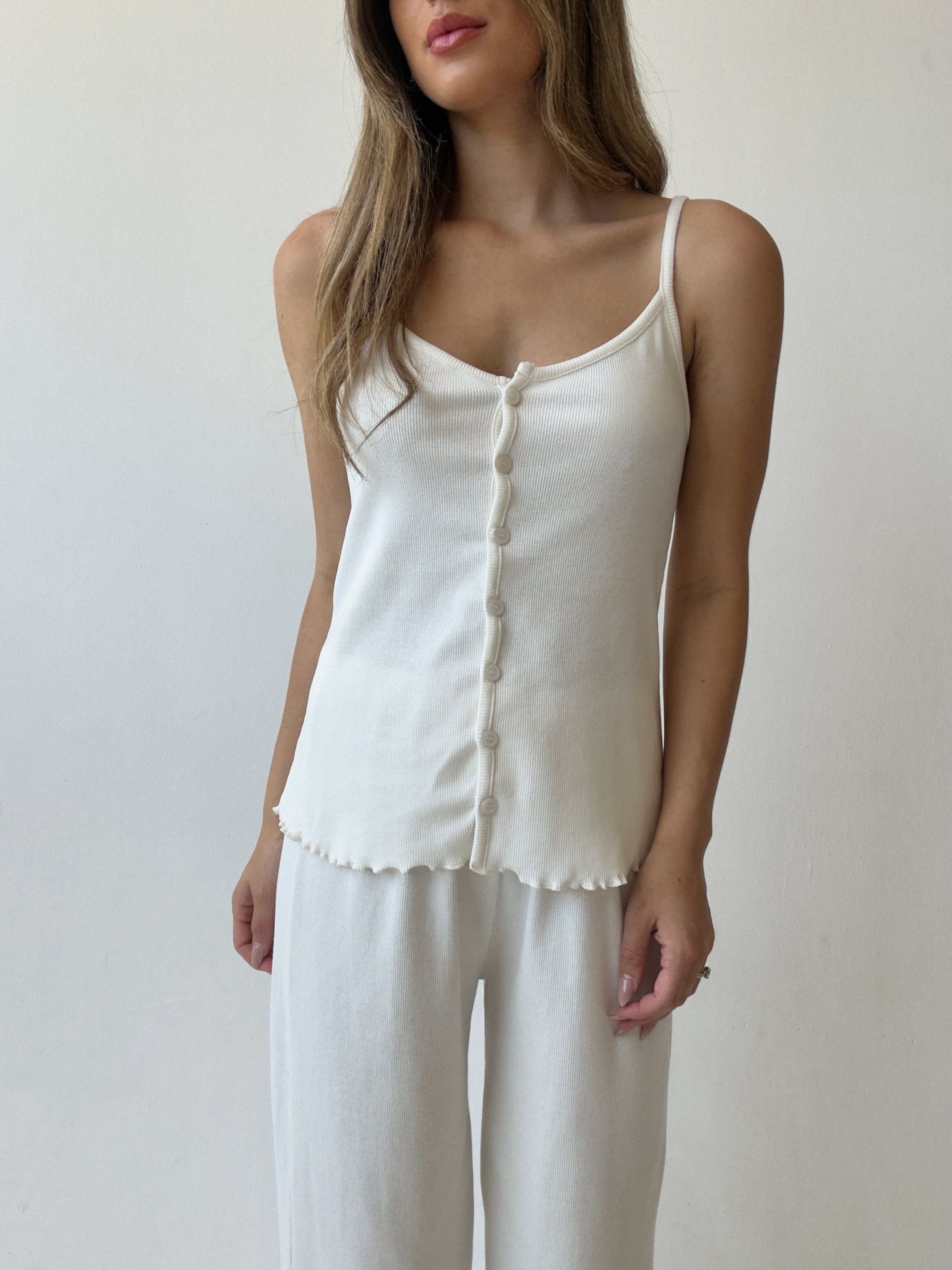 פיג׳מה פריז ריב לבן