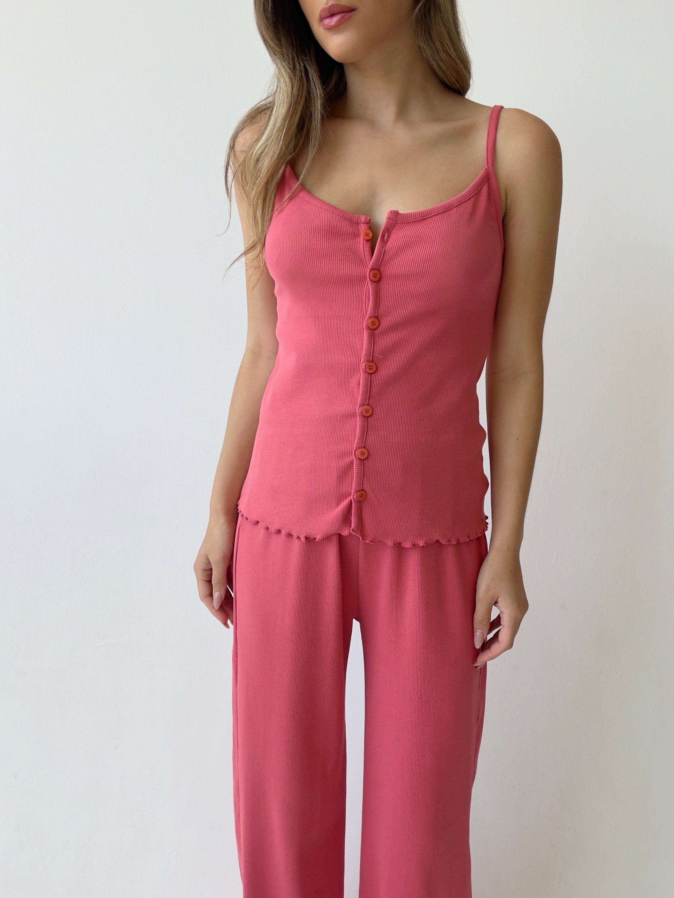 פיג׳מה פריז ריב ורוד