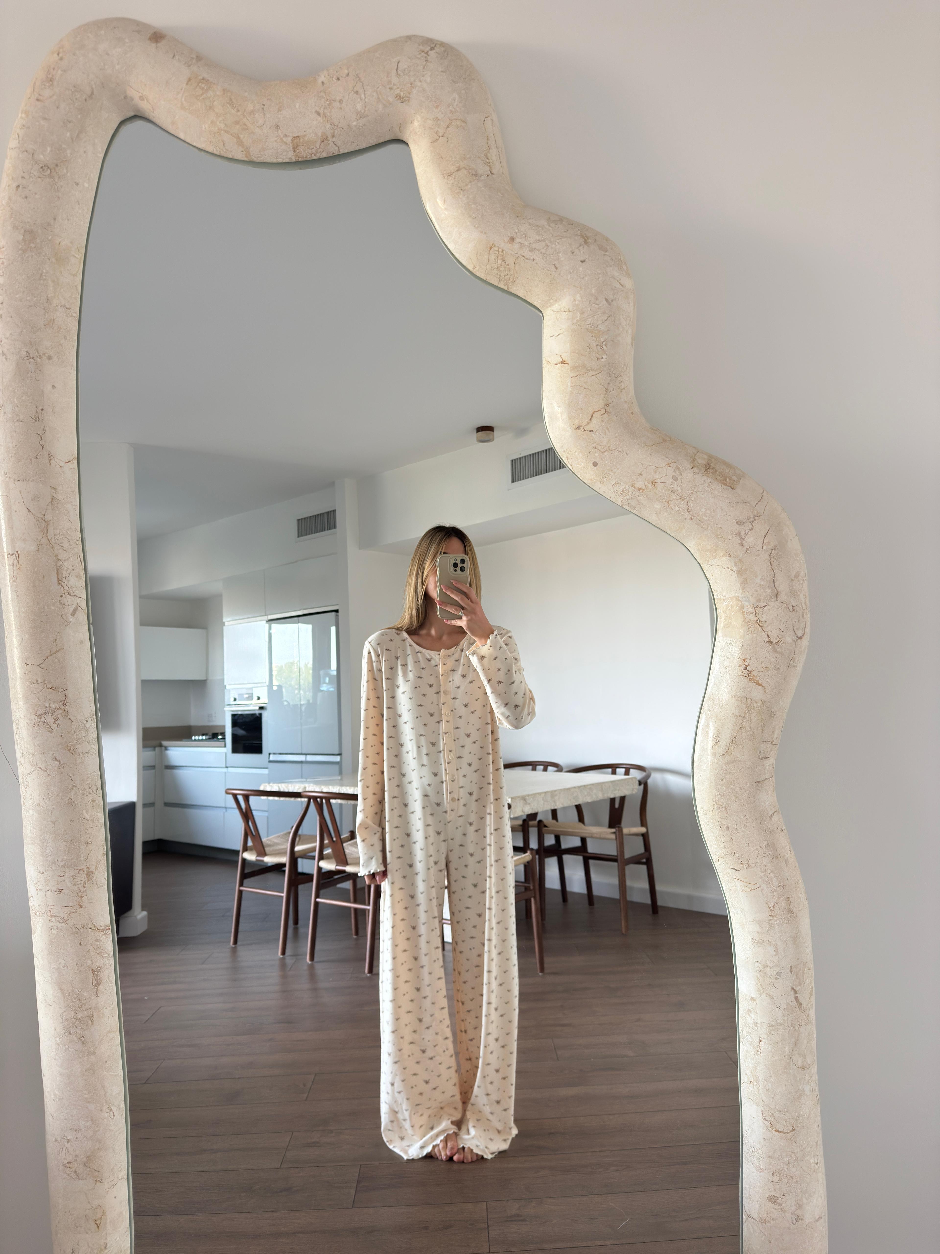 פיג׳מת אוברול דולצ׳ה ריב פרינט פרחים