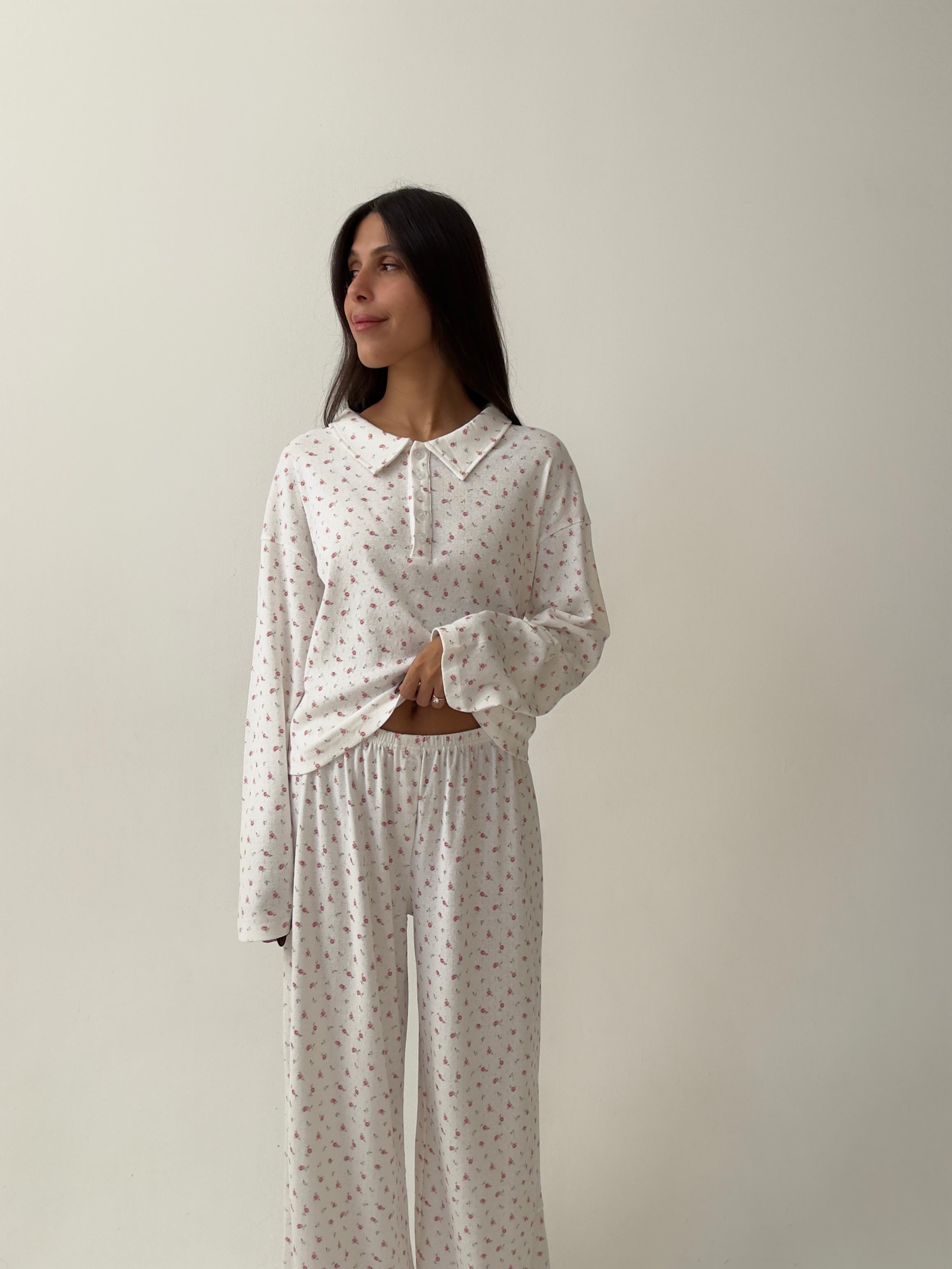 פיג׳מת פולו פונטל פרינט פרחוני