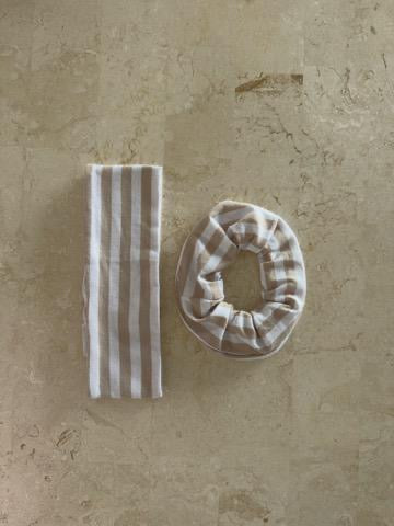 סט לשיער ריב פסים אבן