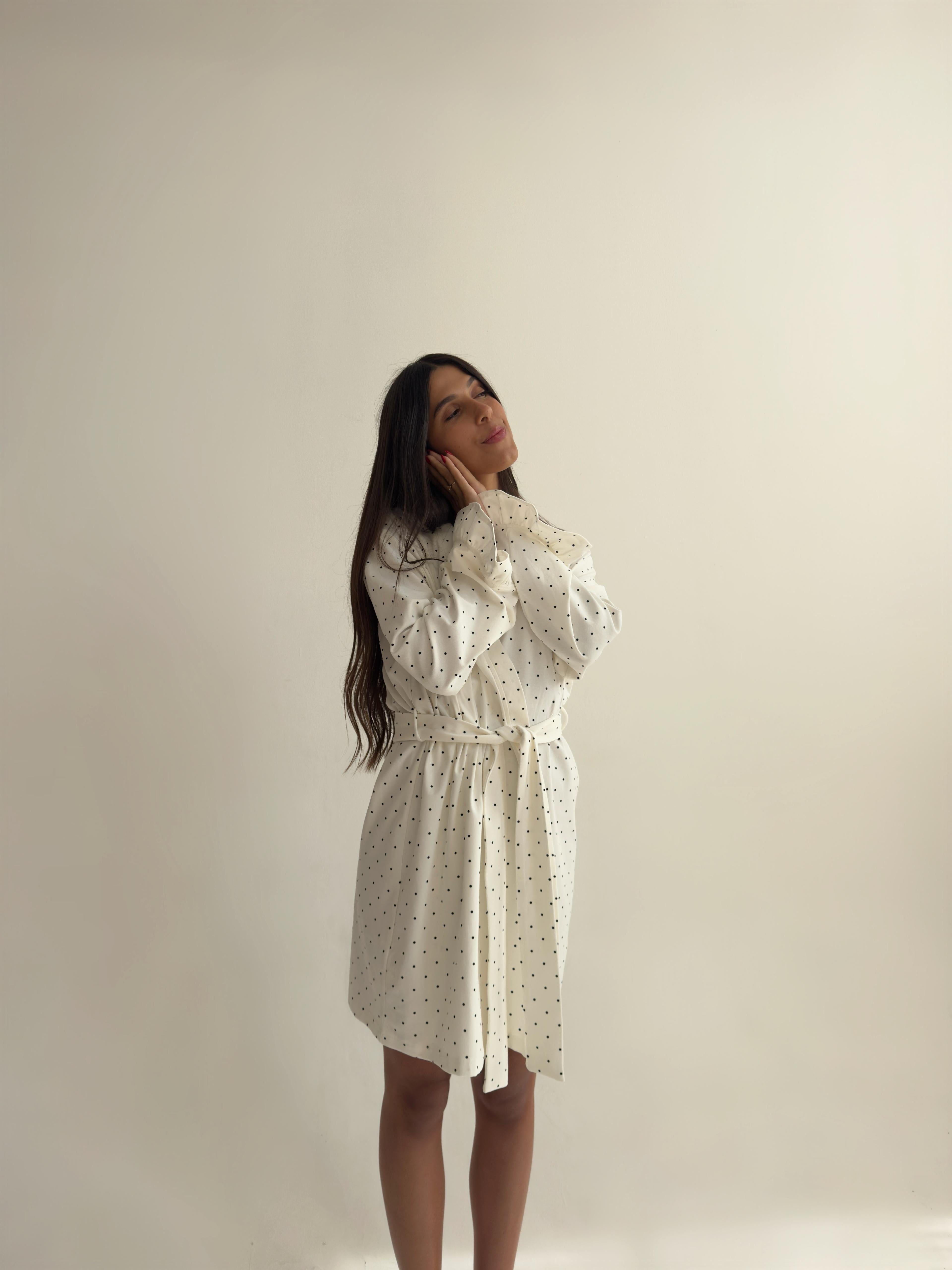 קימונו מונקו כותנה נקודות