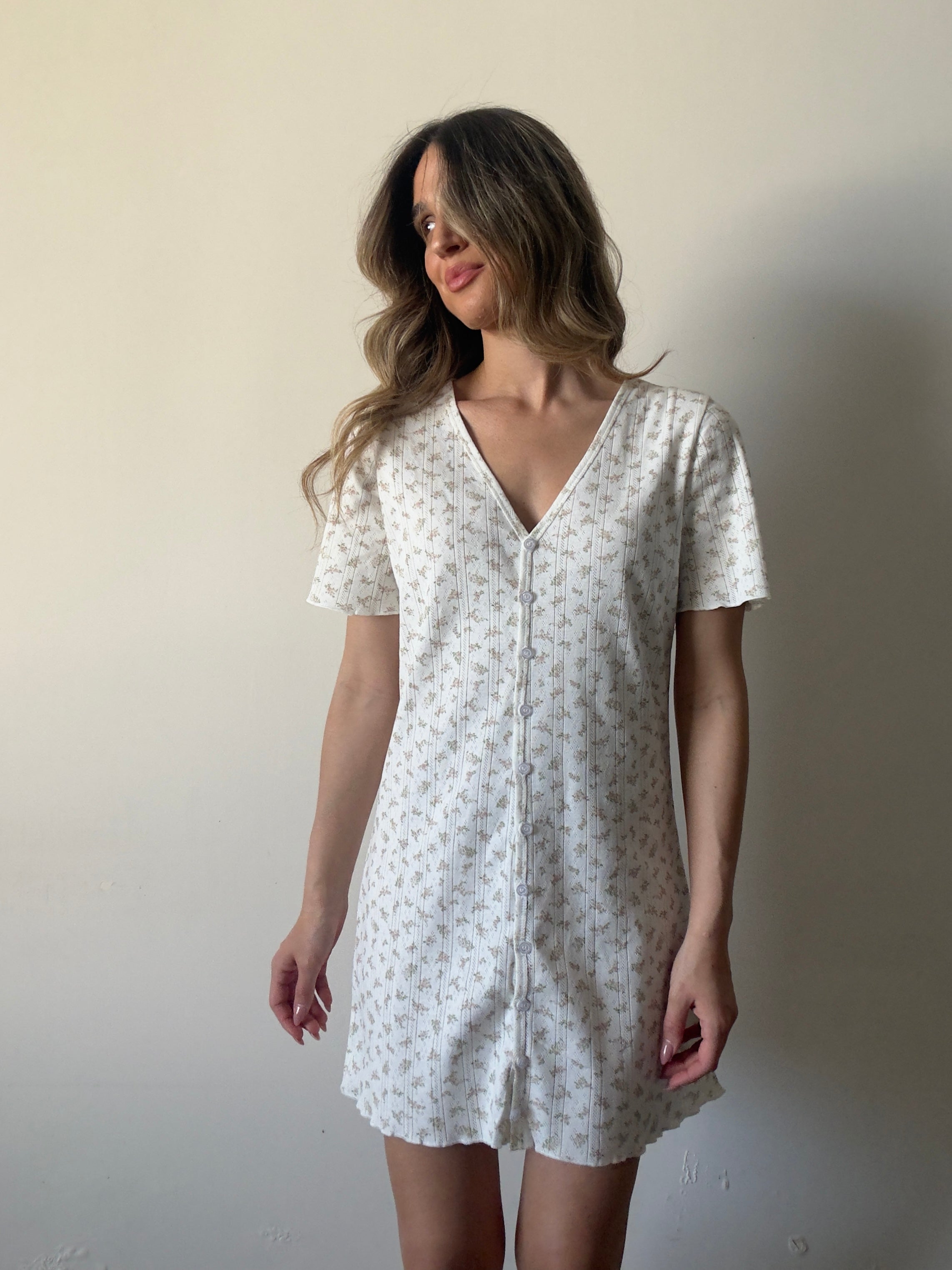 כותנת דניאלה פונטל פרחים ירוקים