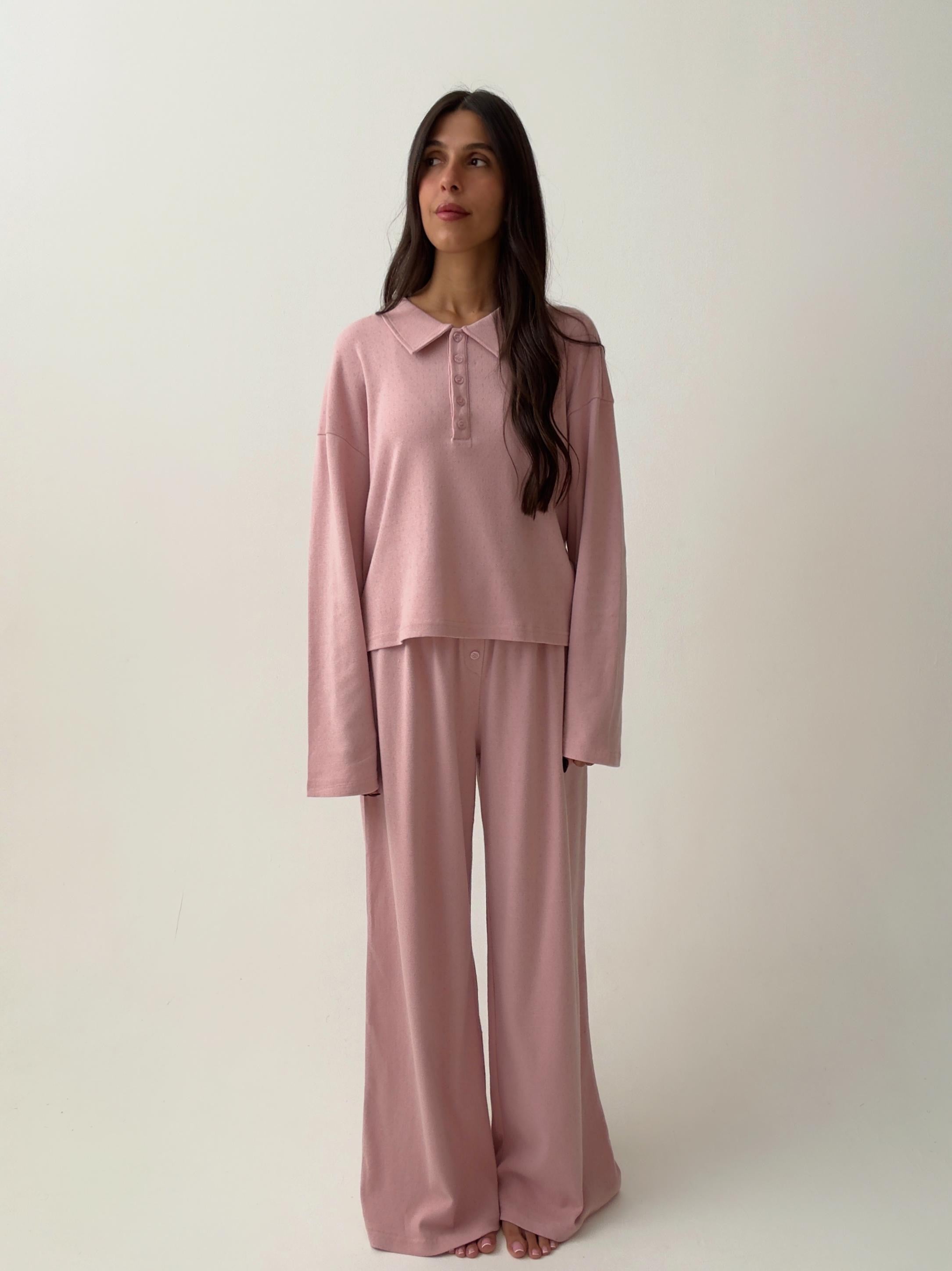 פיג׳מת פולו פוינטל ורוד