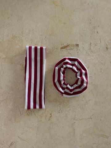 סט לשיער ריב פסים בורדו