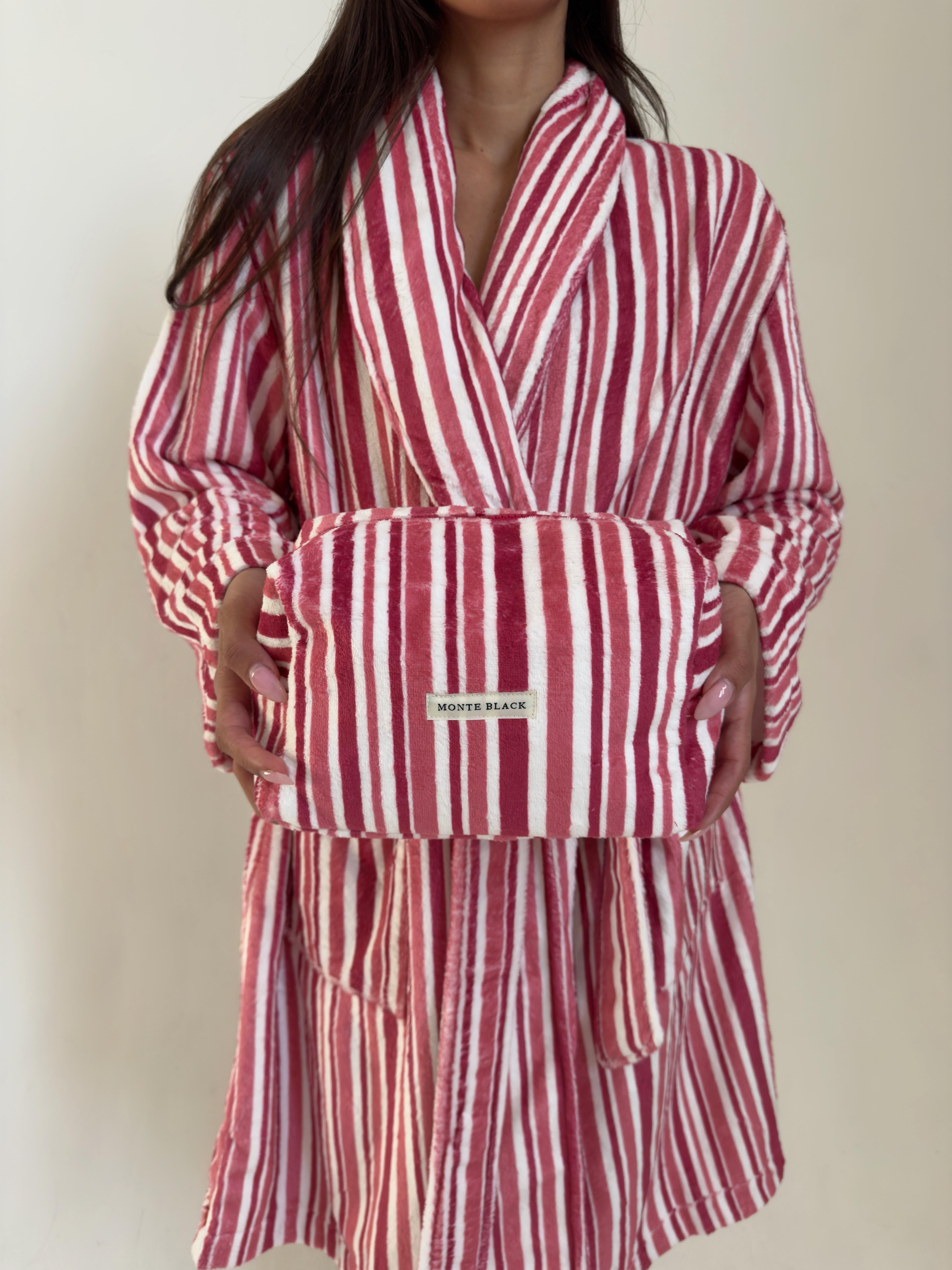 חלוק בית פרוותי פרינט פסים גוון ורוד