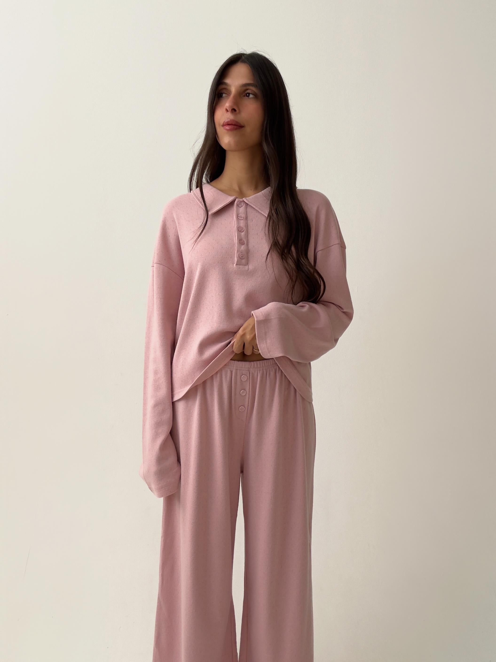 פיג׳מת פולו פוינטל ורוד