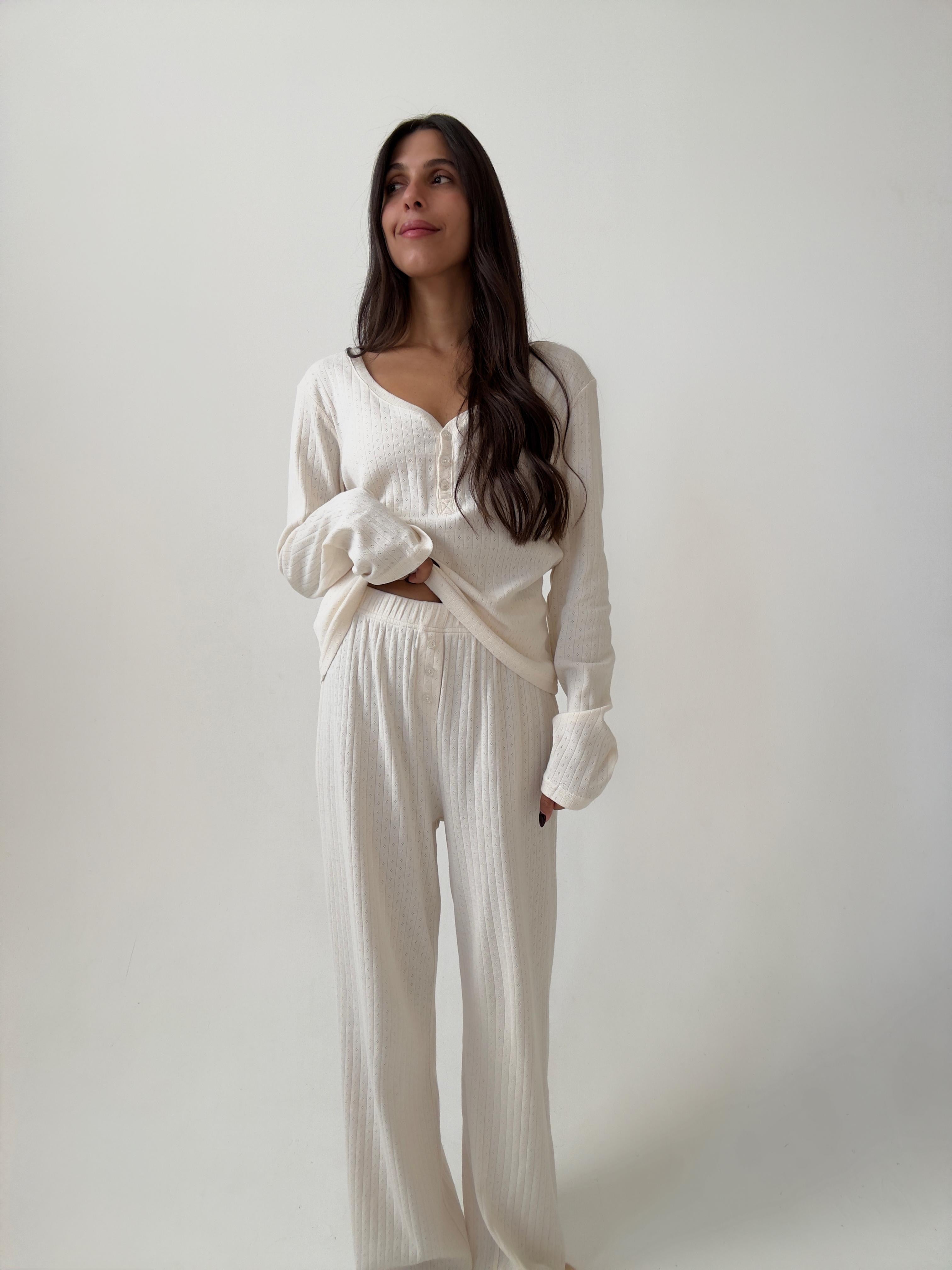 פיג׳מה טורי פונטל שמנת