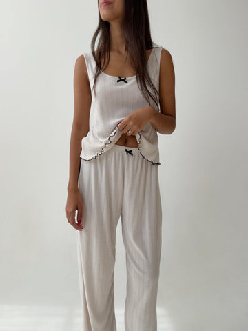 Πιζάμα Lauren Pointelle Stone Babylock Μαύρο