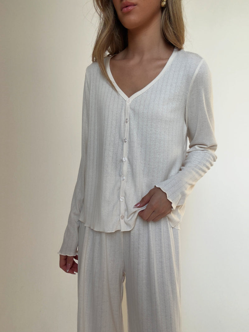 Danielle crèam fontal Pajamas In cotton