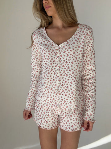 Πιτζάμα Daniela Floral Print Κόκκινη