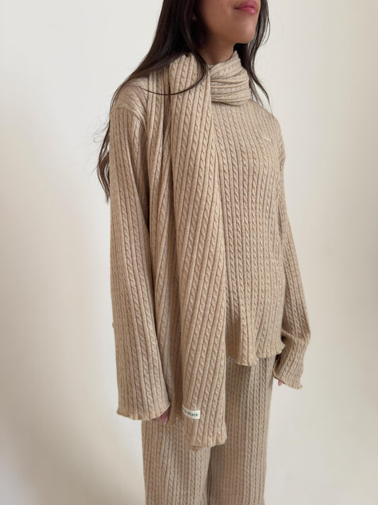 Camel Knitted Scarf