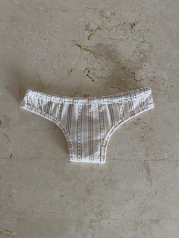 Brown striped thong briefs