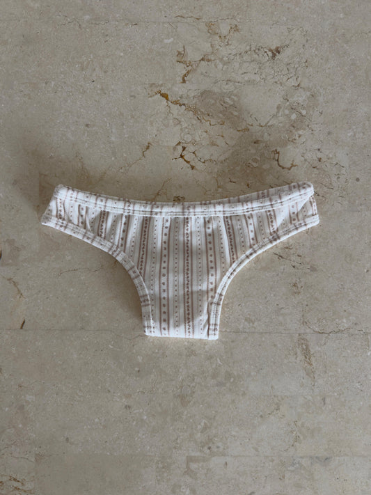 Brown striped thong briefs
