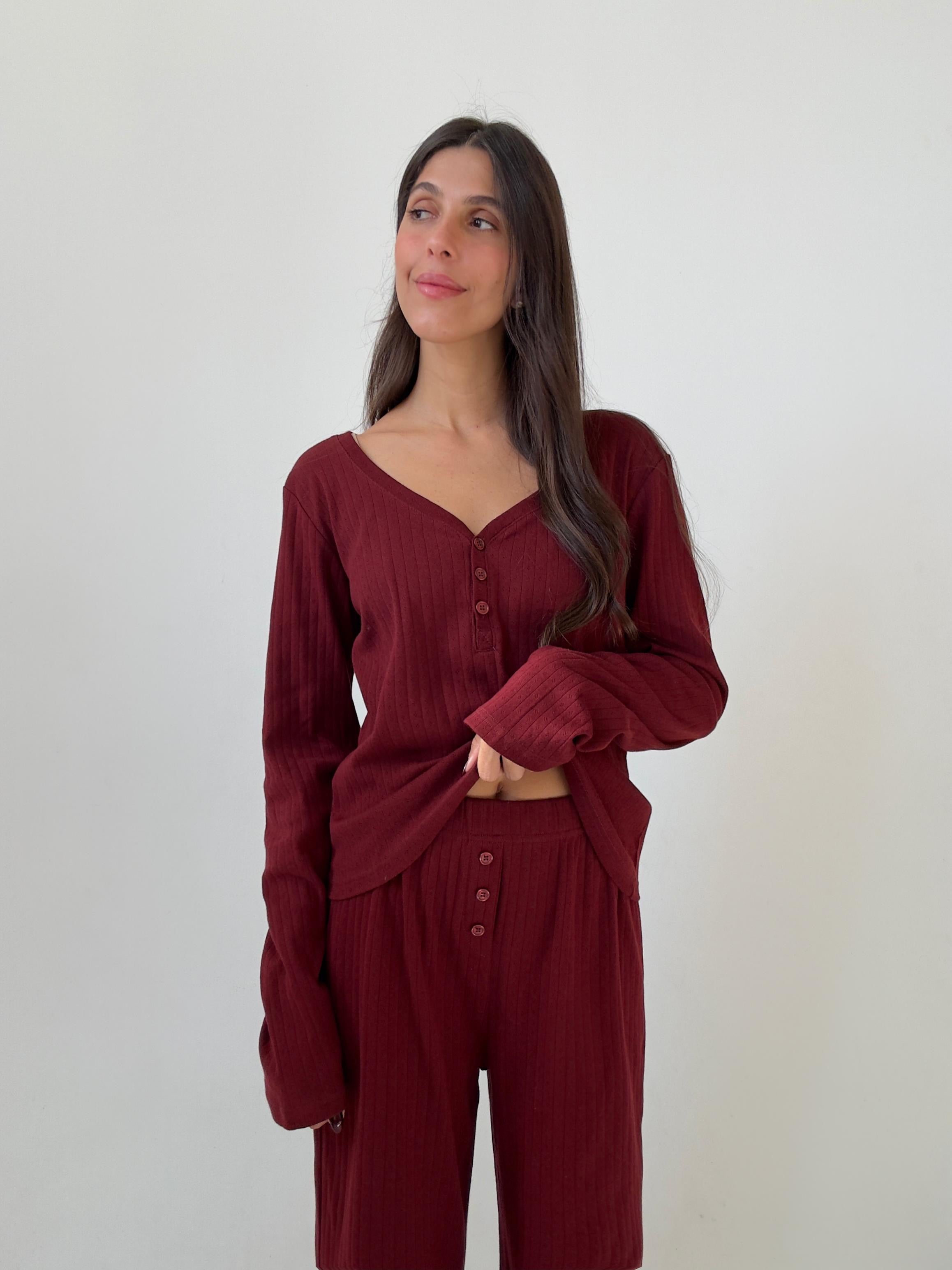 פיג׳מה טורי פונטל בורדו