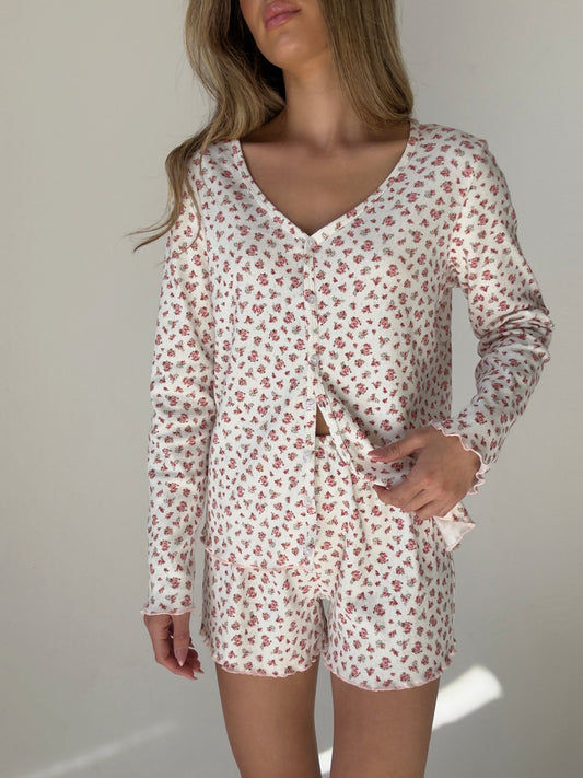 Πιτζάμα Daniela Floral Print Κόκκινη