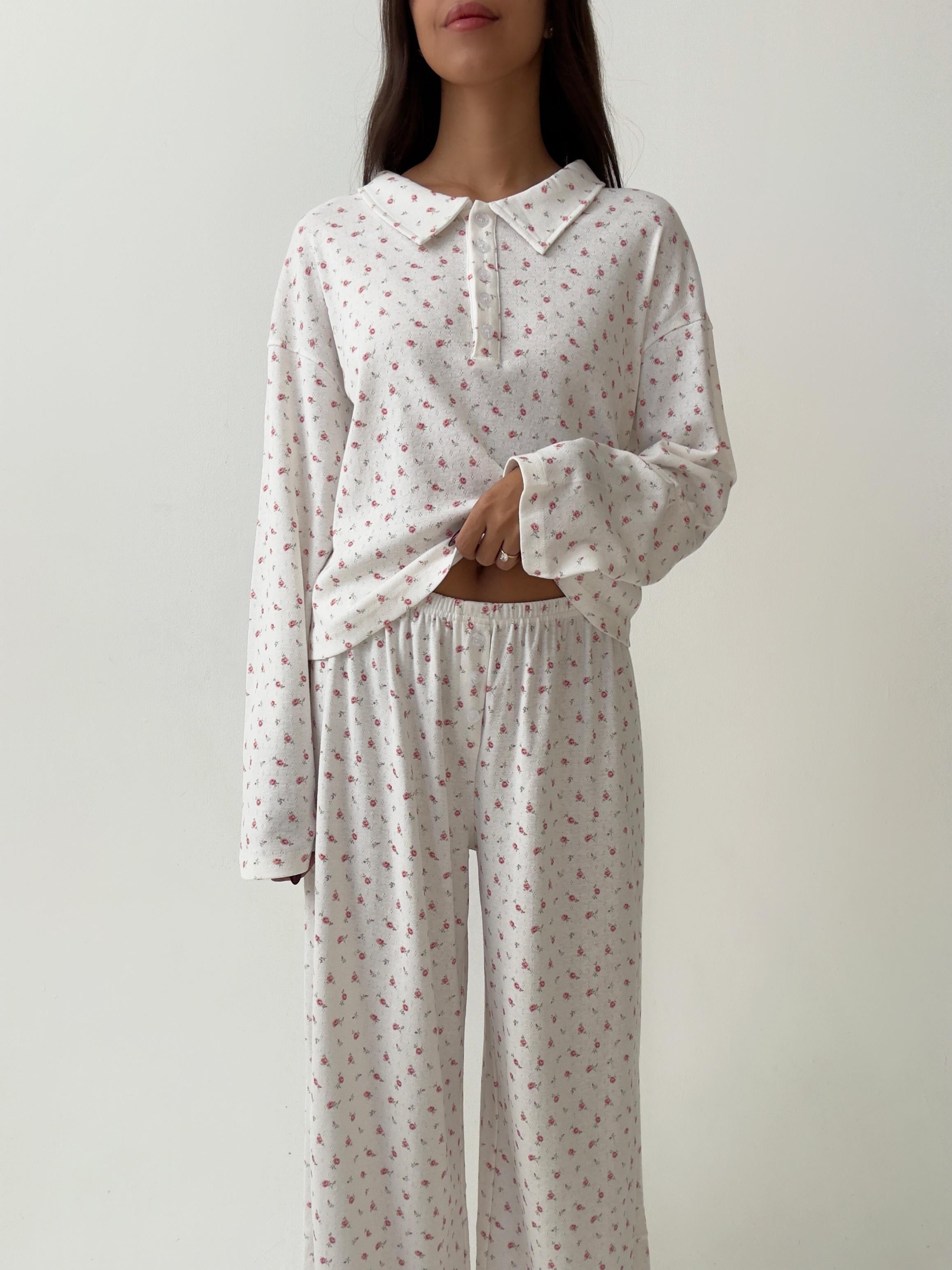 פיג׳מת פולו פונטל פרינט פרחוני